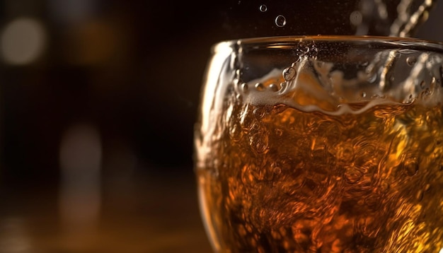 Photo gratuite whisky de luxe versé dans un verre à verre en cristal généré par l'ia