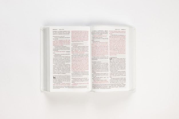 Photo gratuite white open bible holly bible sur blanc