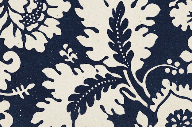 Photo gratuite william morris fond floral indigo motif botanique remix illustration