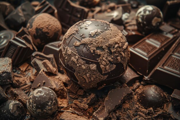 Photo gratuite world ball for chocolate day celebration