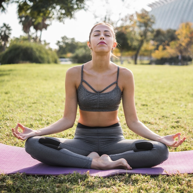 Photo gratuite yoga en plein air