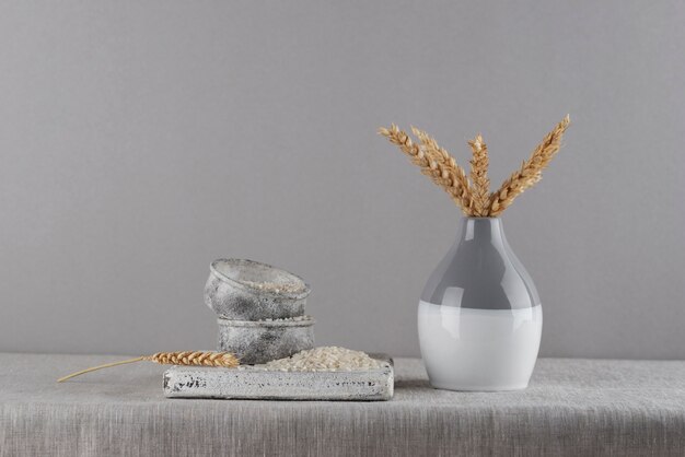 Zakat nature morte avec grains et riz