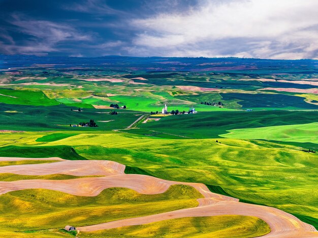 une zone agricole sans arbres de Palouse dans le sud-est de Washington