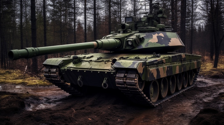 Photo gratuit zone de guerre avec char