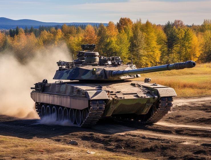 Photo gratuit zone de guerre avec char