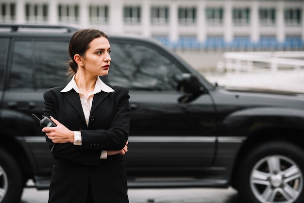 Zone de surveillance féminine de sécurité