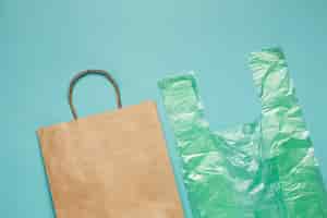 Photo gratuite zoom sur les alternatives aux sacs de courses durables