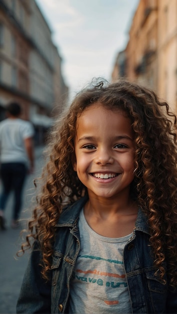 Photo 1 noire afro-américaine jeune fille heureuse joie sincère concept d'éducation de l'enfant