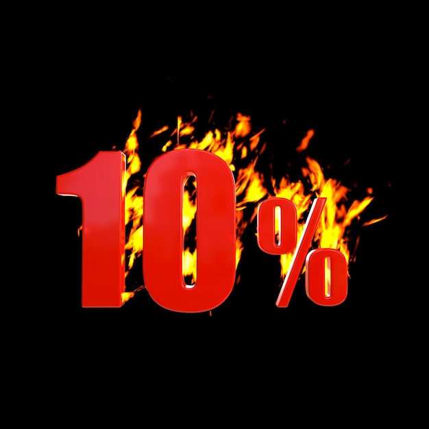 10% avec du feu chaud.