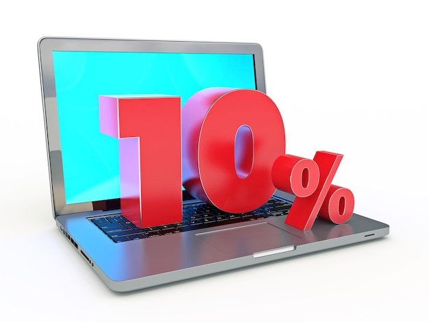 10 pour cent de réduction sur un ordinateur portable et des réductions sur Internet