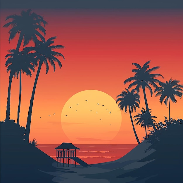 10h un simple vecteur californie d'été arrière-plan dramatique