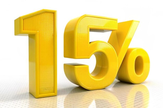 15 pour cent de remise illustration de rendu 3D isolée