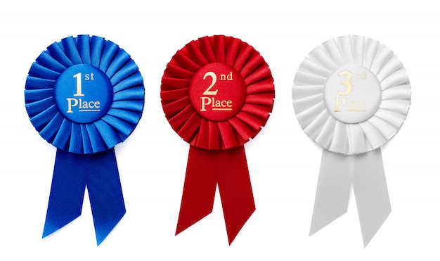 1ère, 2ème et 3ème Place des rosettes de ruban