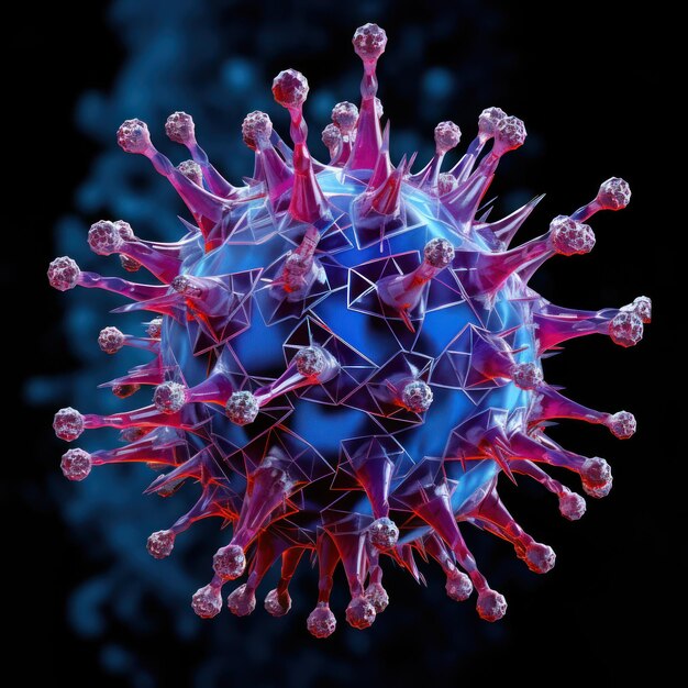 2019nCov nouveau coronavirus concept Microscope virus de près génératif Ai