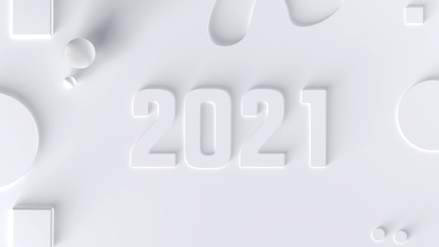 2021 sur un blanc par parmi les formes géométriques