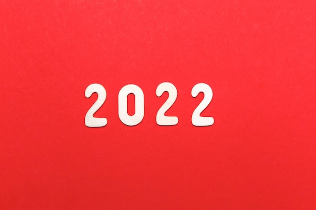 2022 inscription latine avec des lettres de l'alphabet en bois