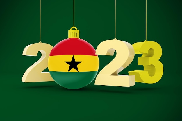 2023 année avec le drapeau du Ghana