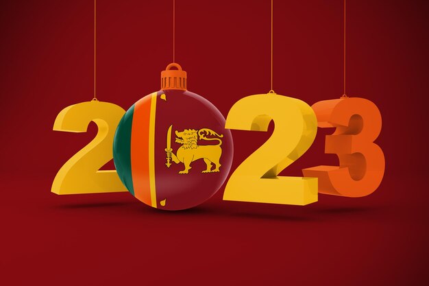 2023 année avec le drapeau du Sri Lanka