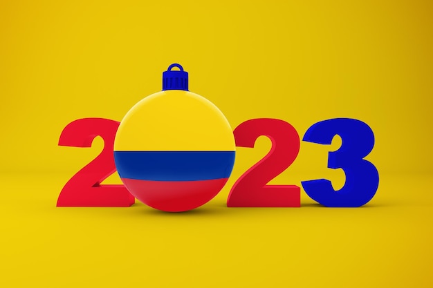 2023 année avec l'ornement de la Colombie