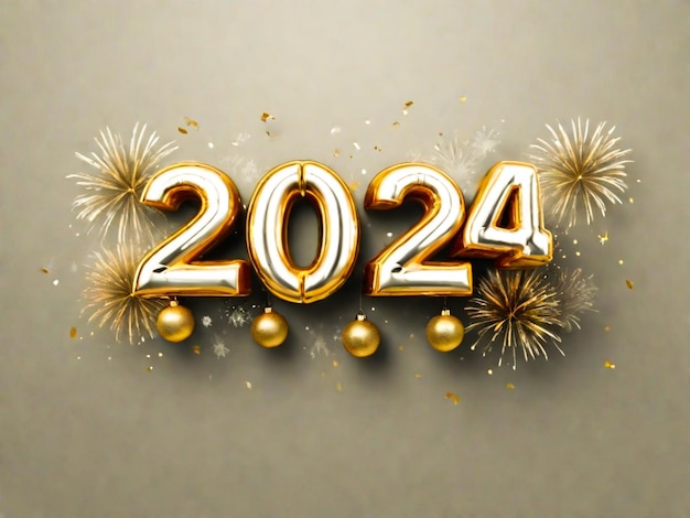 2024 3d rendant une bonne année nouvelle