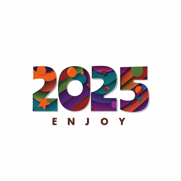 2025 conception vectorielle de texte de typographie
