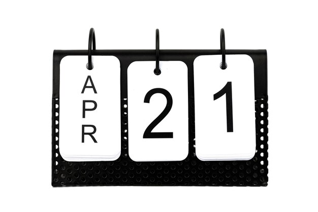 21 avril - date sur le calendrier métallique