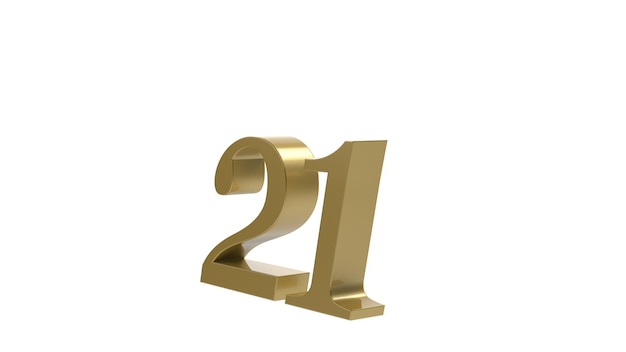 21 numéro d'or rendu 3d illustration