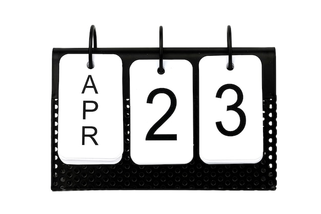 23 avril - date sur le calendrier métallique