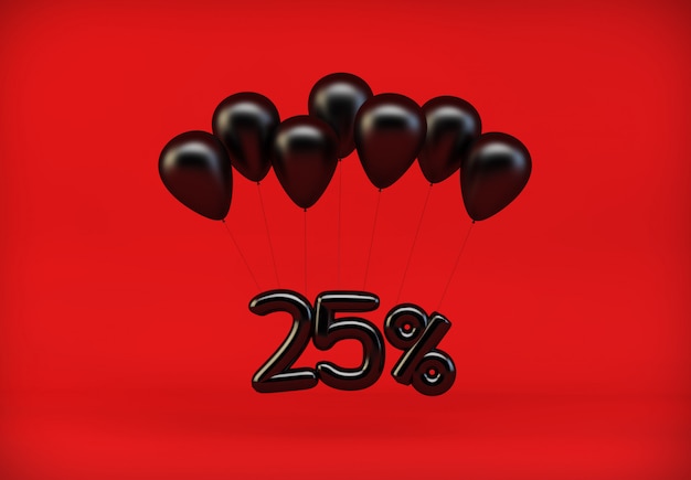 25% de réduction avec des ballons noirs