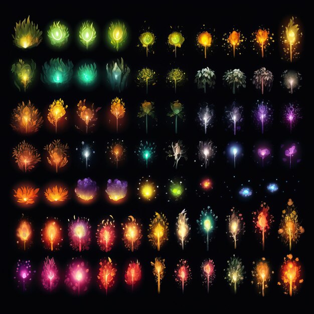 2D spritesheet de particules magiques lumière brillante ori et le