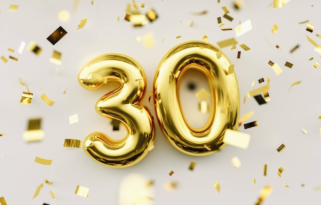 30 ans. Ballons d'or numéro 30e anniversaire, félicitations joyeux anniversaire