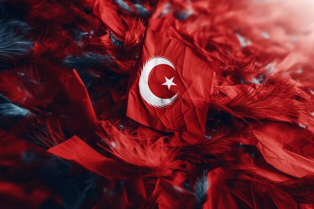 30 août Le jour de la victoire est une fête nationale de la Turquie Anitkabire Symbole du drapeau de la Turquie Zafer Bayrami célébration république 30 août Kutlu Olsun Modèle de carte de voeux Generative AI