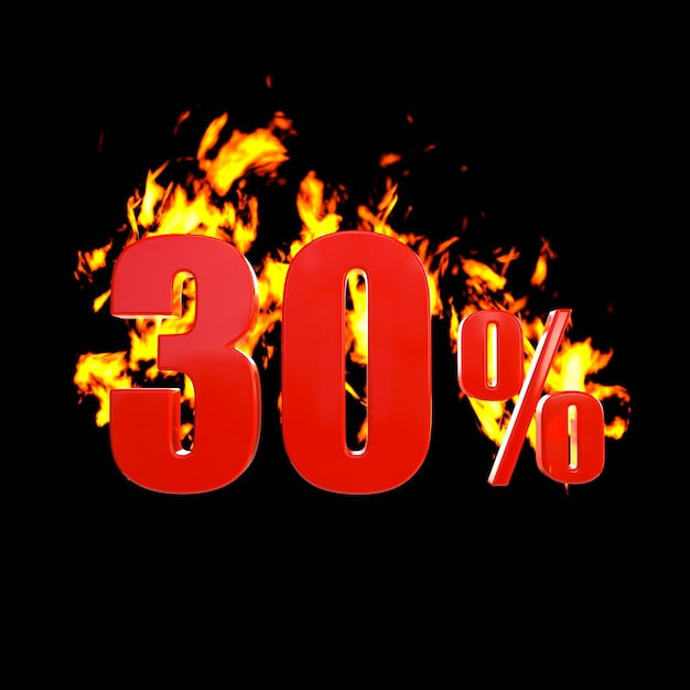 30% avec du feu chaud.