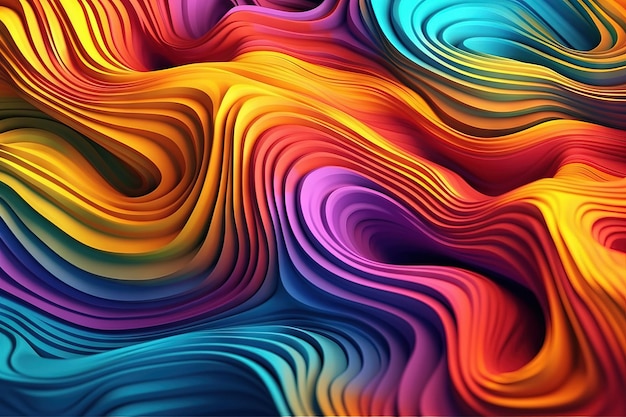 3d abstrait couleurs dégradées vibrantes et formes tourbillonnantes douces rendu réaliste texture de haute qualité réflexions lisses résolution 8k