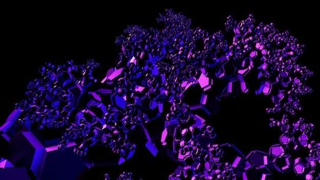 3D ABSTRAIT SPHÈRE MÉTAL VIOLET