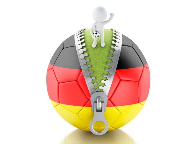 3d blanc avec ballon de foot de l&#39;allemagne