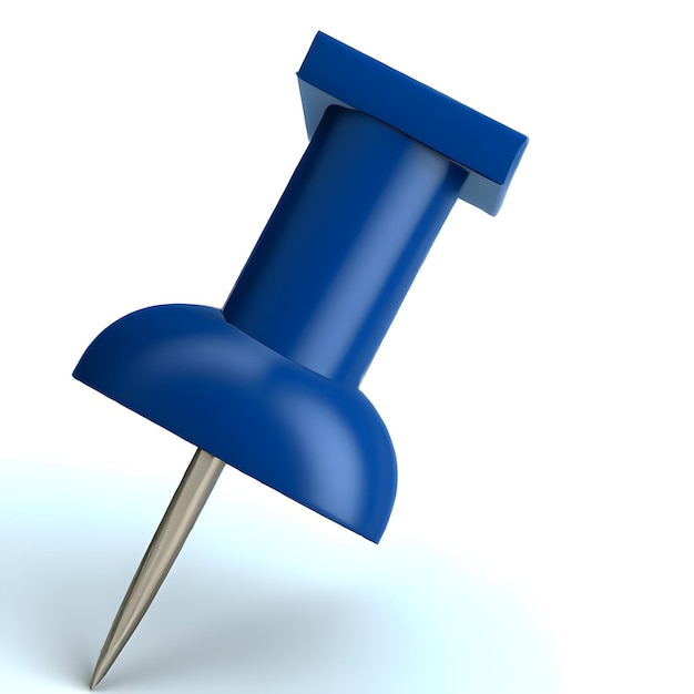 3d bleu push pin_ai_generated