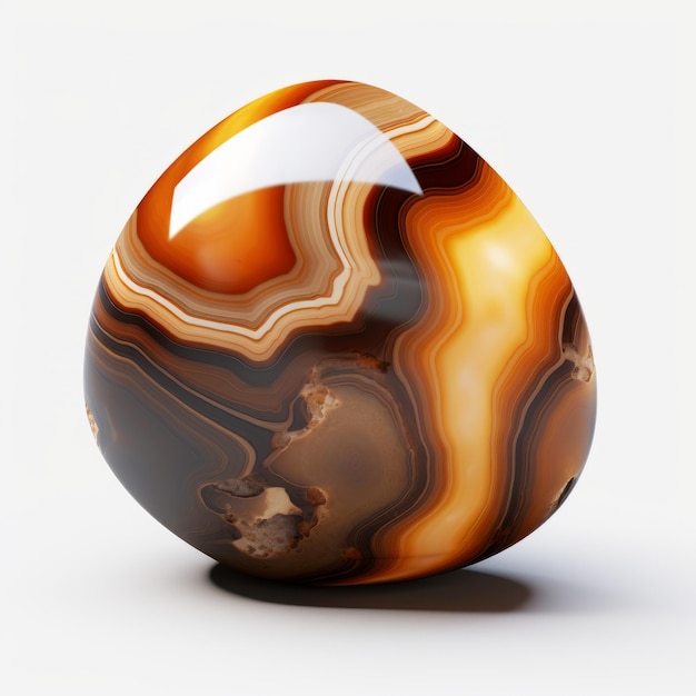 3d boule d'agate orange brun foncé et beige clair modèle d'onyx