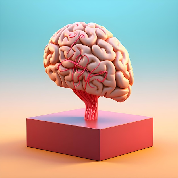 3d cerveau lowpoly