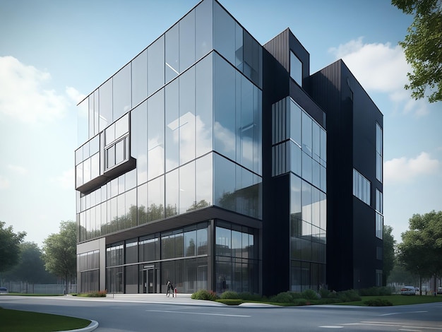 3d Cg Rendering Of Modern Building Office généré par ai