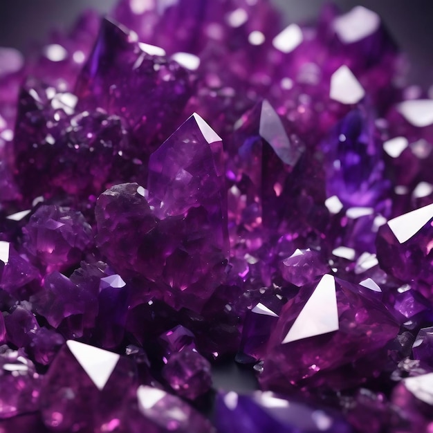 3d cristaux violets abstraits de quartz d'améthyste