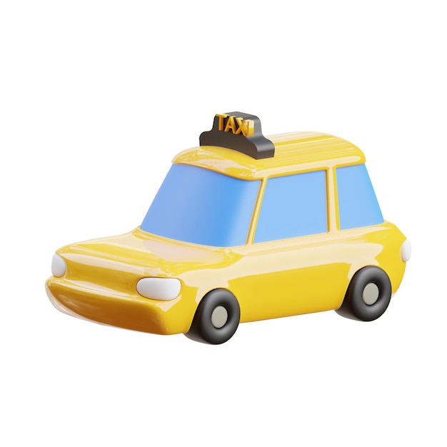 3D dessin animé Yellow Taxi Cab au Royaume-Uni