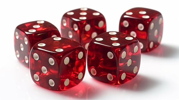 3d Dice rouge réaliste craps Casino et fond de paris Illustration vectorielle sur blanc Ai génératif