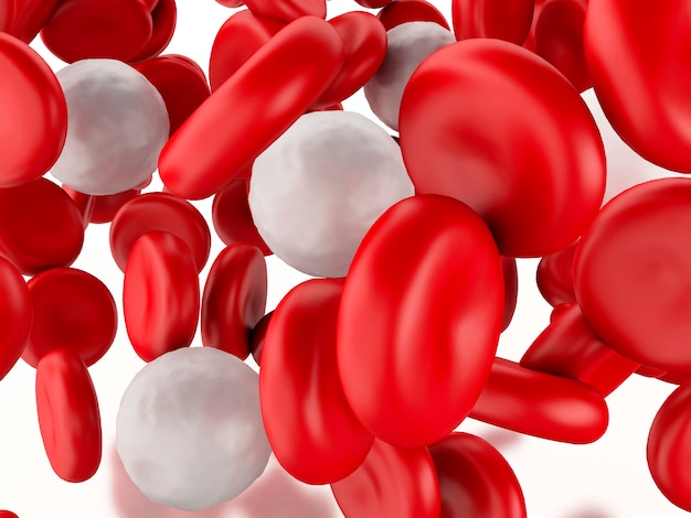 3D globules rouges et blancs