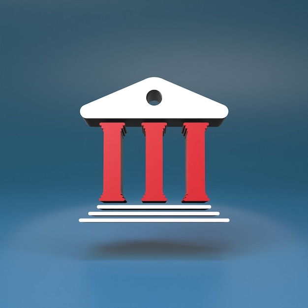 3d icon bank building illustration de rendu 3d