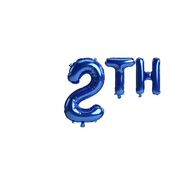 3d illustration de 2e ballons bleus isolés sur fond blanc