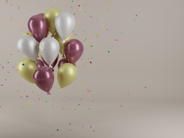 3d illustration de ballons pour les célébrations