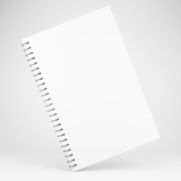 3d illustration de cahier blanc vierge