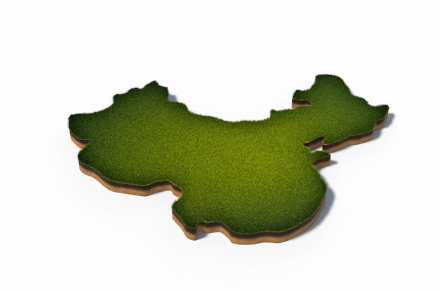 3d illustration de la carte de la République populaire de Chine (RPC)