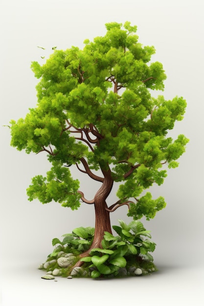 3d illustration de l'icône d'un arbre